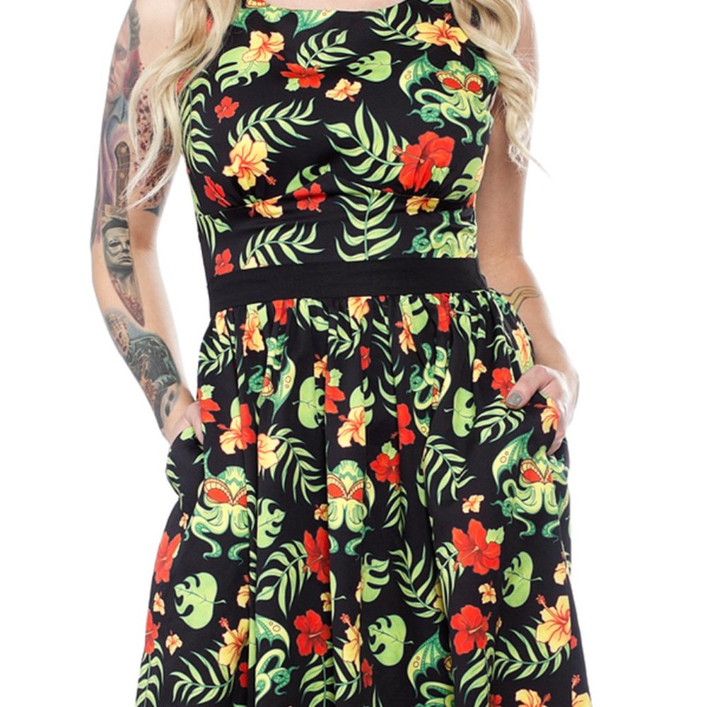Sourpuss Tropicthulhu Shift Dress